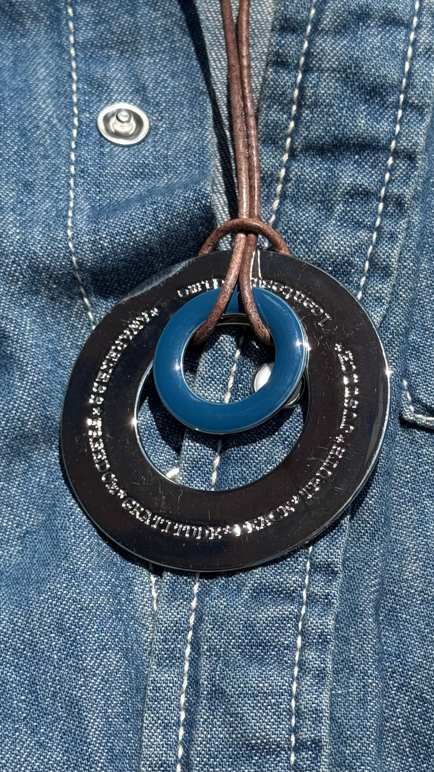 Collana Ciondolo Cerchio M Colore Argento Lucido