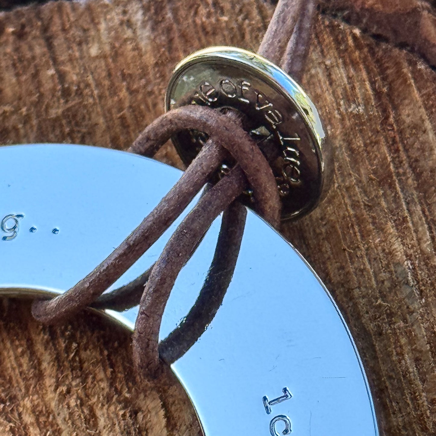 Necklace Pendant L Circle Polished Silver Color