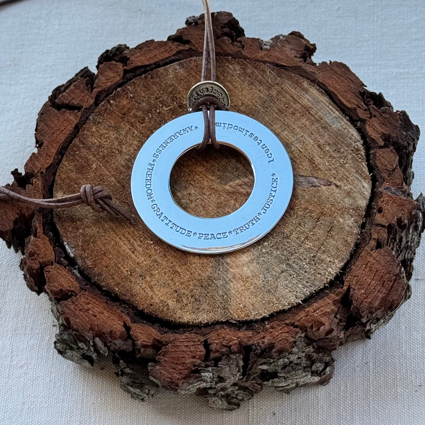 Collana Ciondolo Cerchio M Colore Argento Lucido