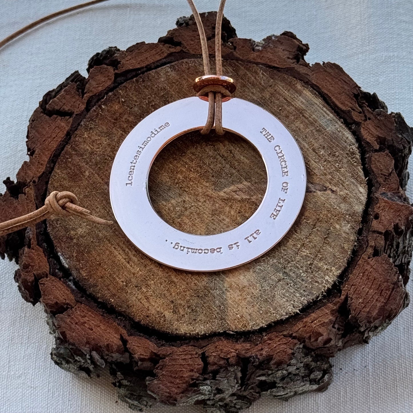 Collana Ciondolo Cerchio L Colore Oro Rosa