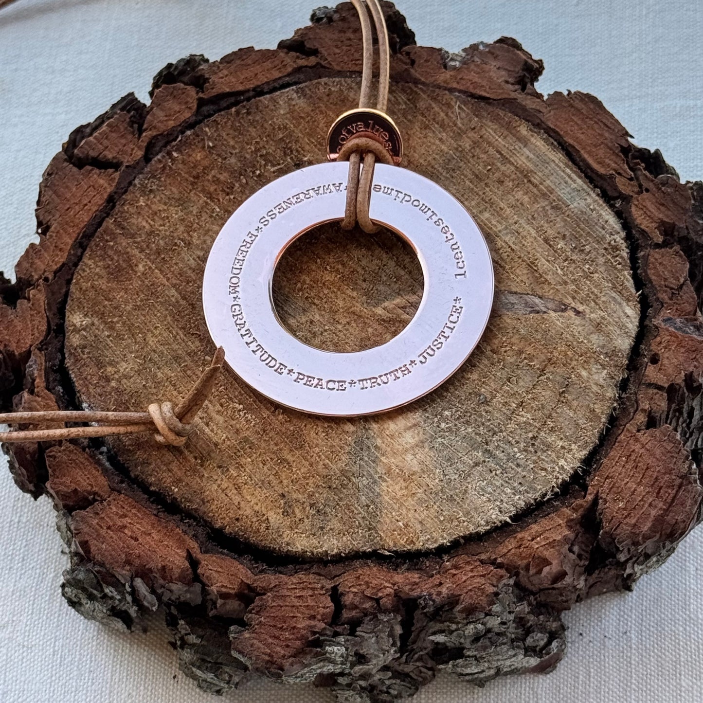 Collana Ciondolo Cerchio M Colore Oro Rosa