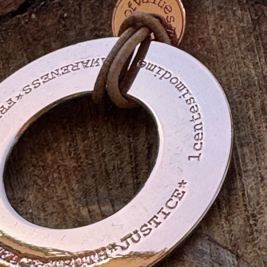 Rose Gold M Circle Pendant Necklace