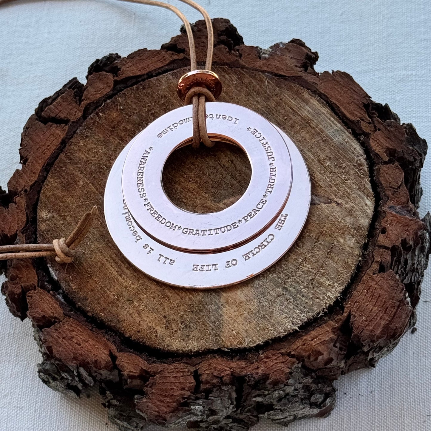Collana Ciondolo Cerchio L Colore Oro Rosa