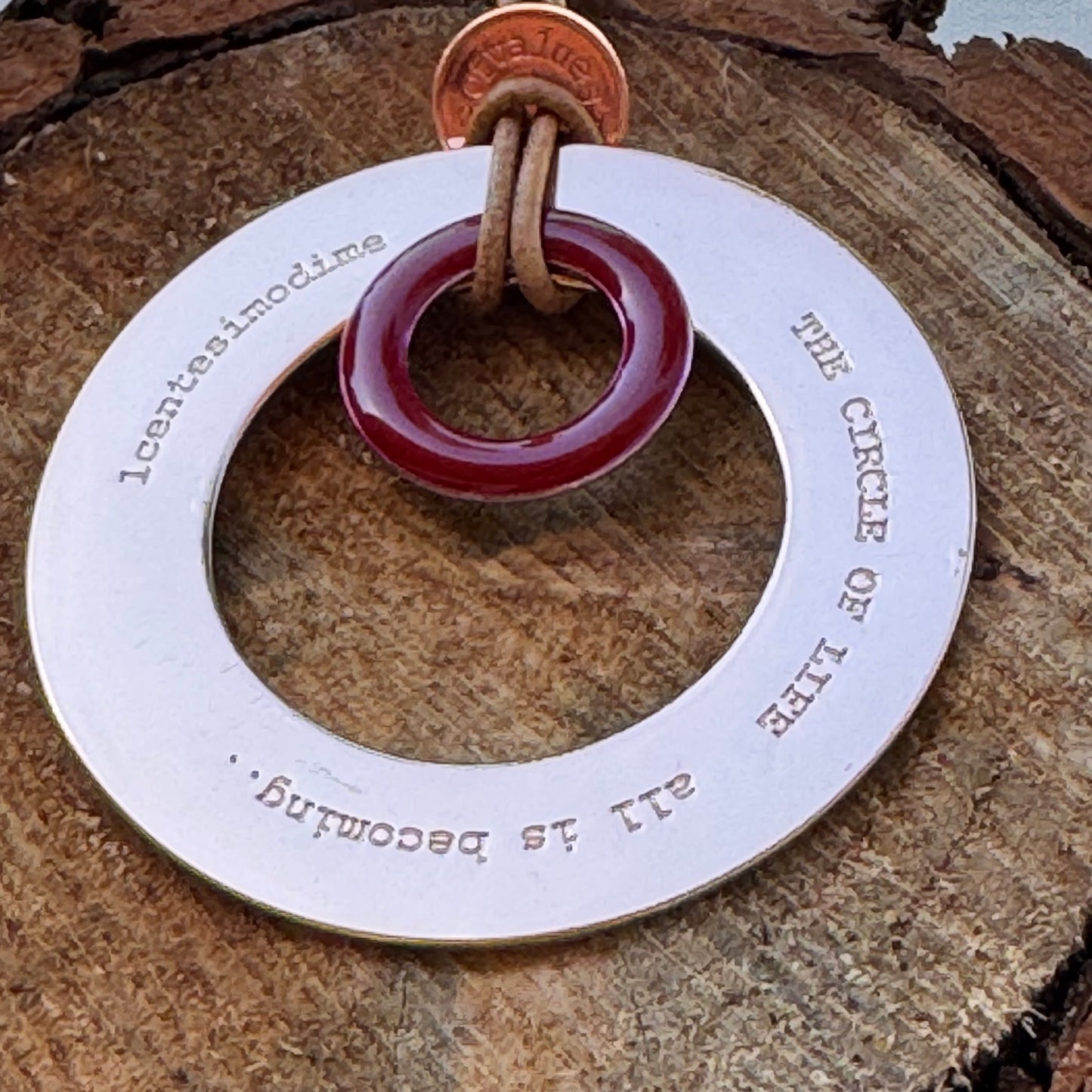 Collana Ciondolo Cerchio L Colore Oro Rosa