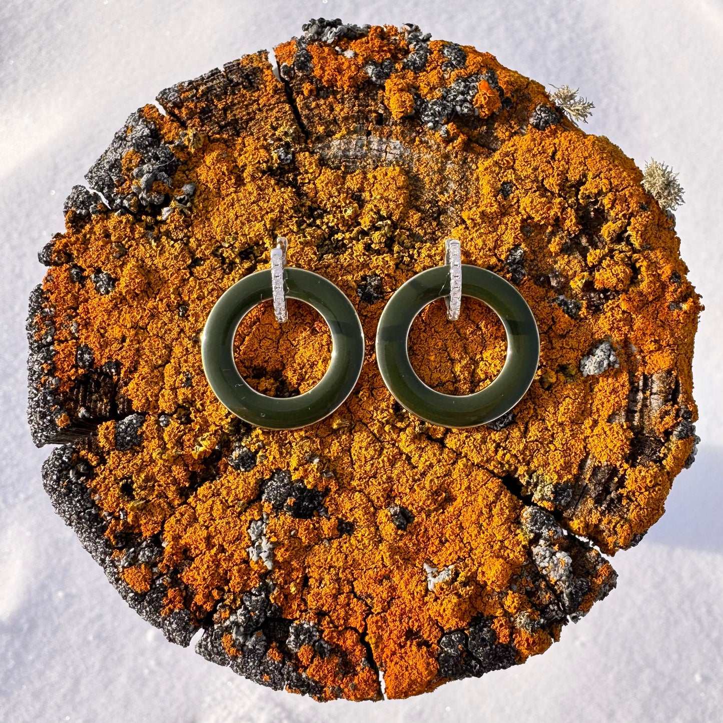 Pine Green Hoop Earrings