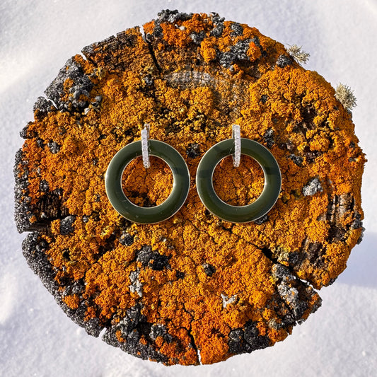 Pine Green Hoop Earrings