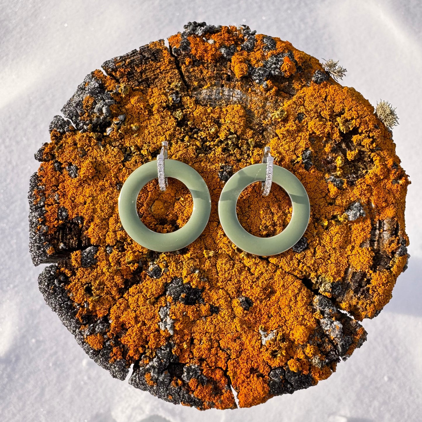Sage Green Hoop Earrings