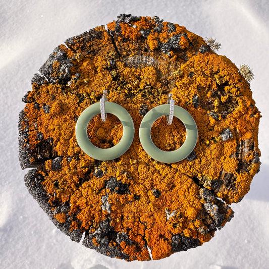 Sage Green Hoop Earrings