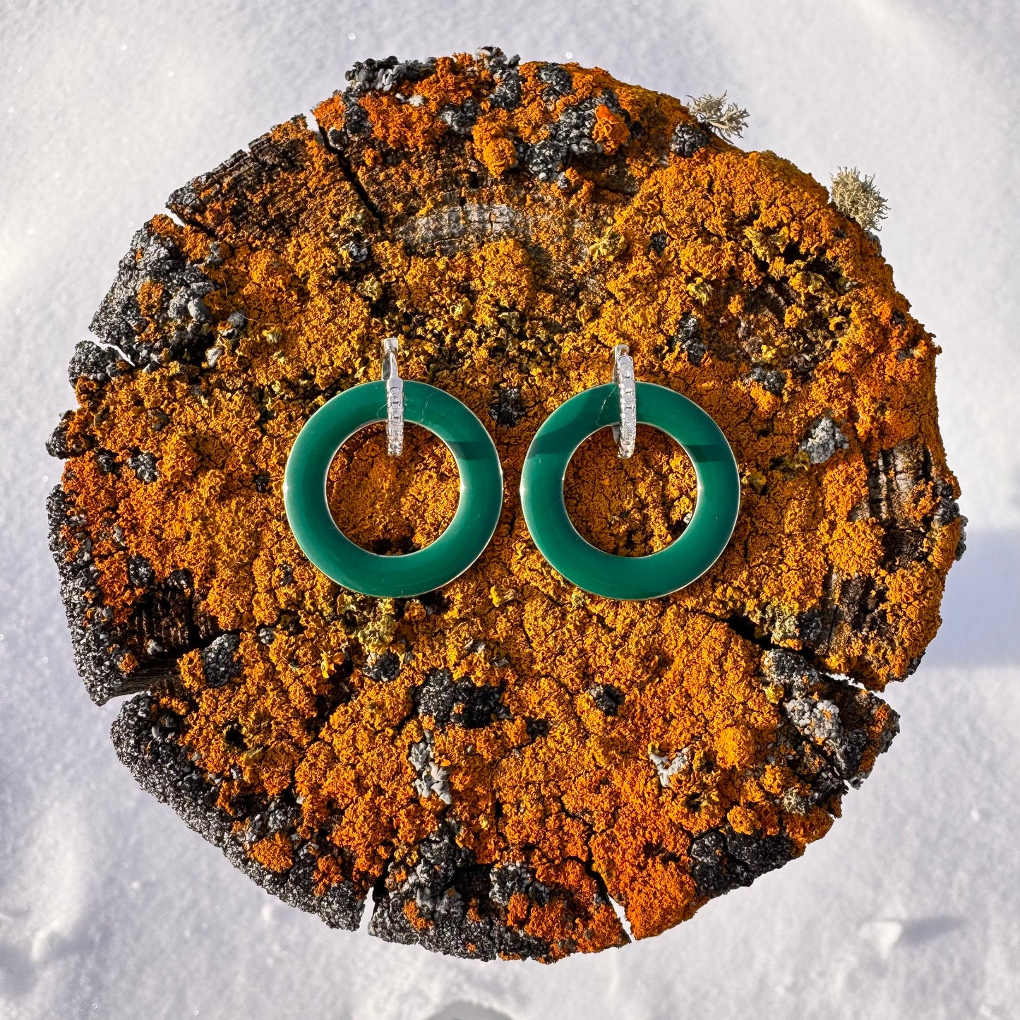 Emerald Green Hoop Earrings
