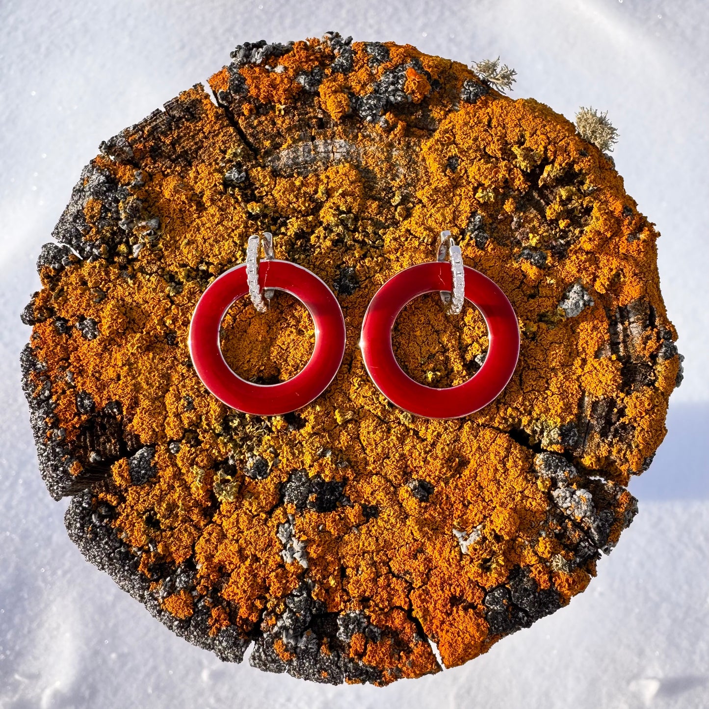 Red Hoop Earrings