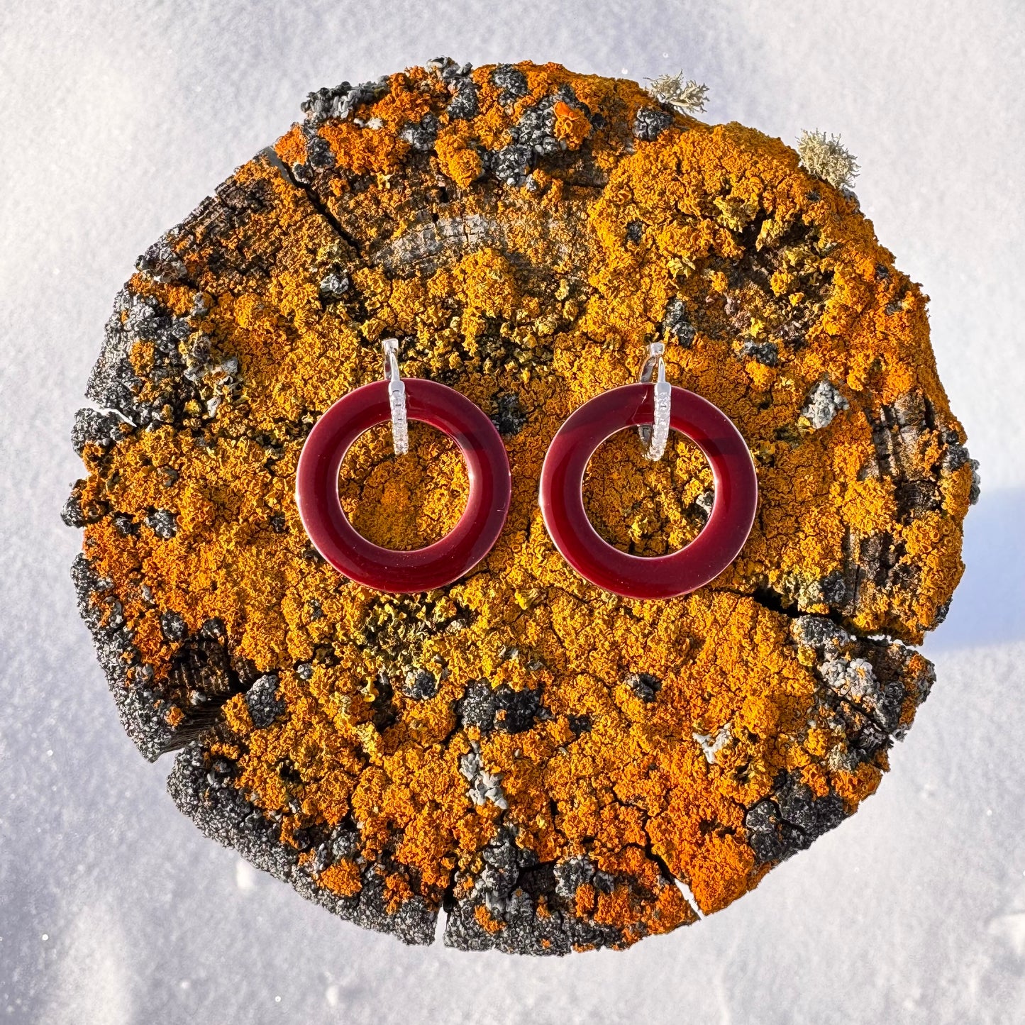 Burgundy Hoop Earrings