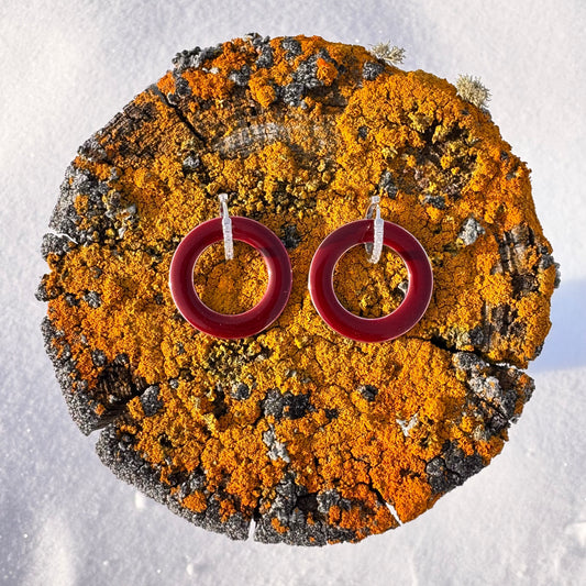 Burgundy Hoop Earrings