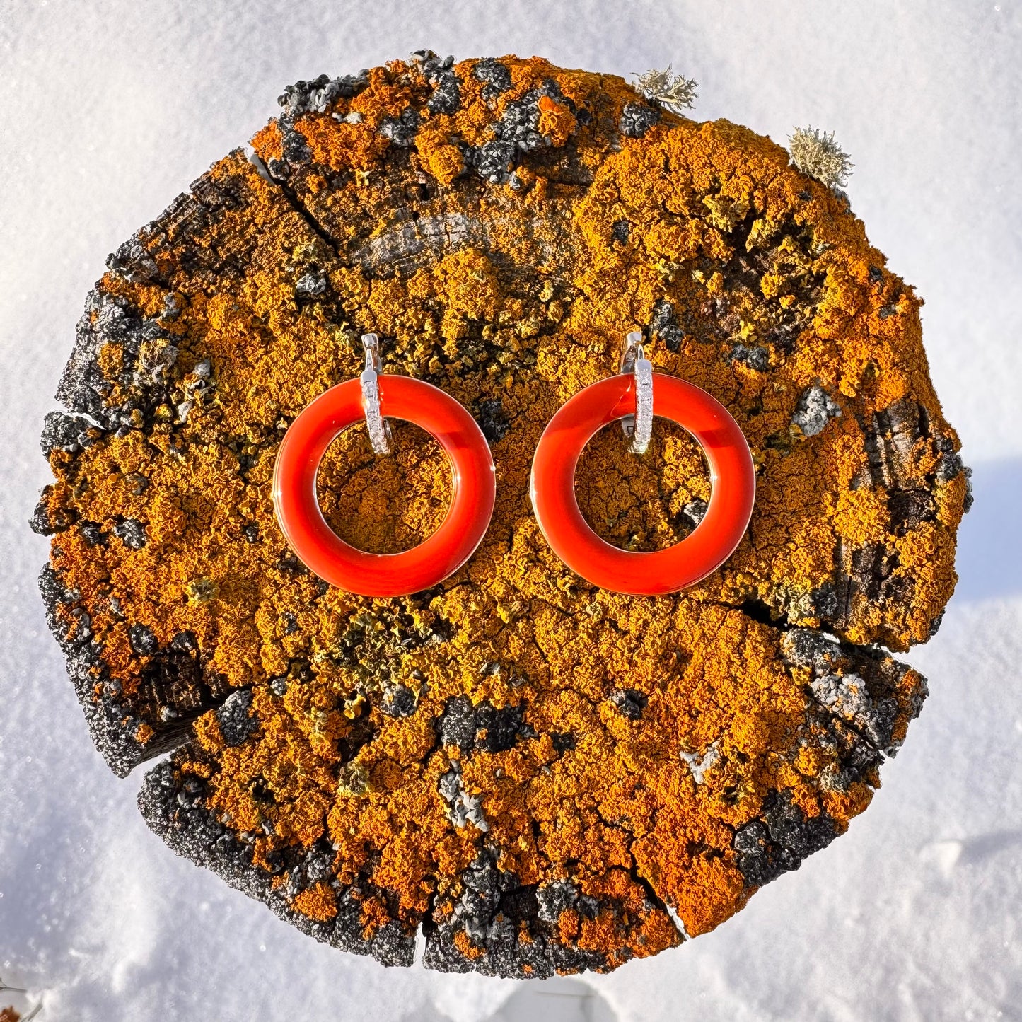 Orange Hoop Earrings