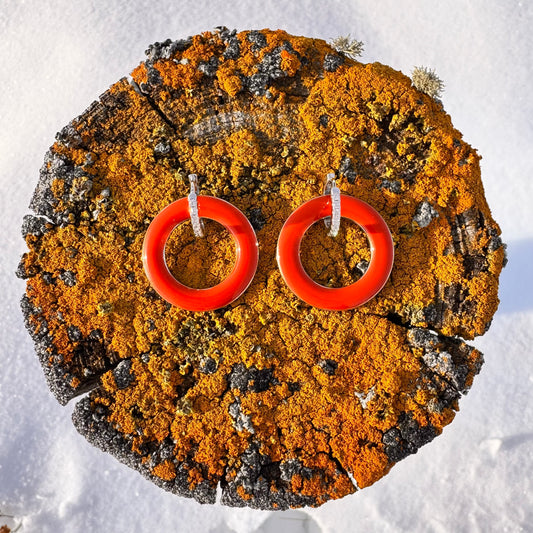 Orange Hoop Earrings