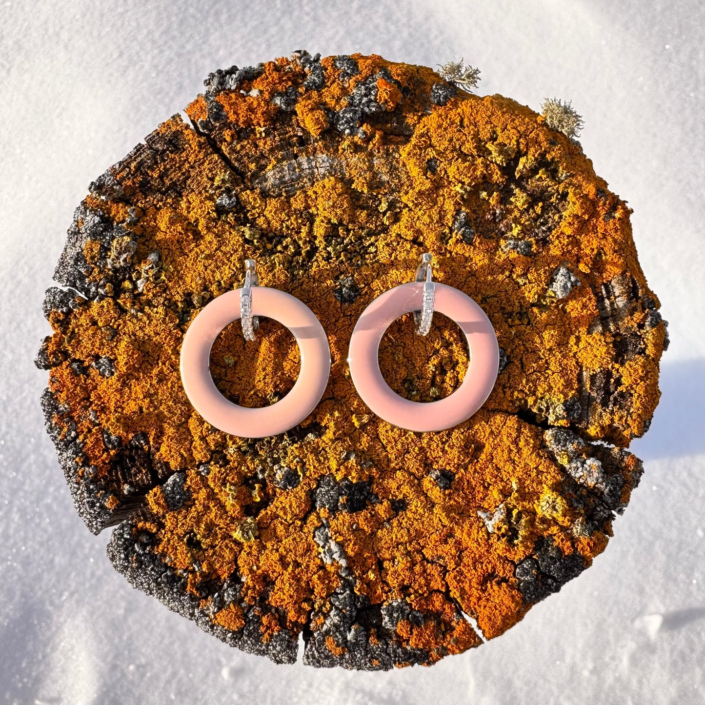 Powder Pink Hoop Earrings