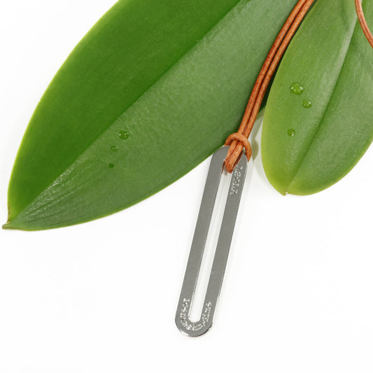 Leather necklace Silver buttonhole