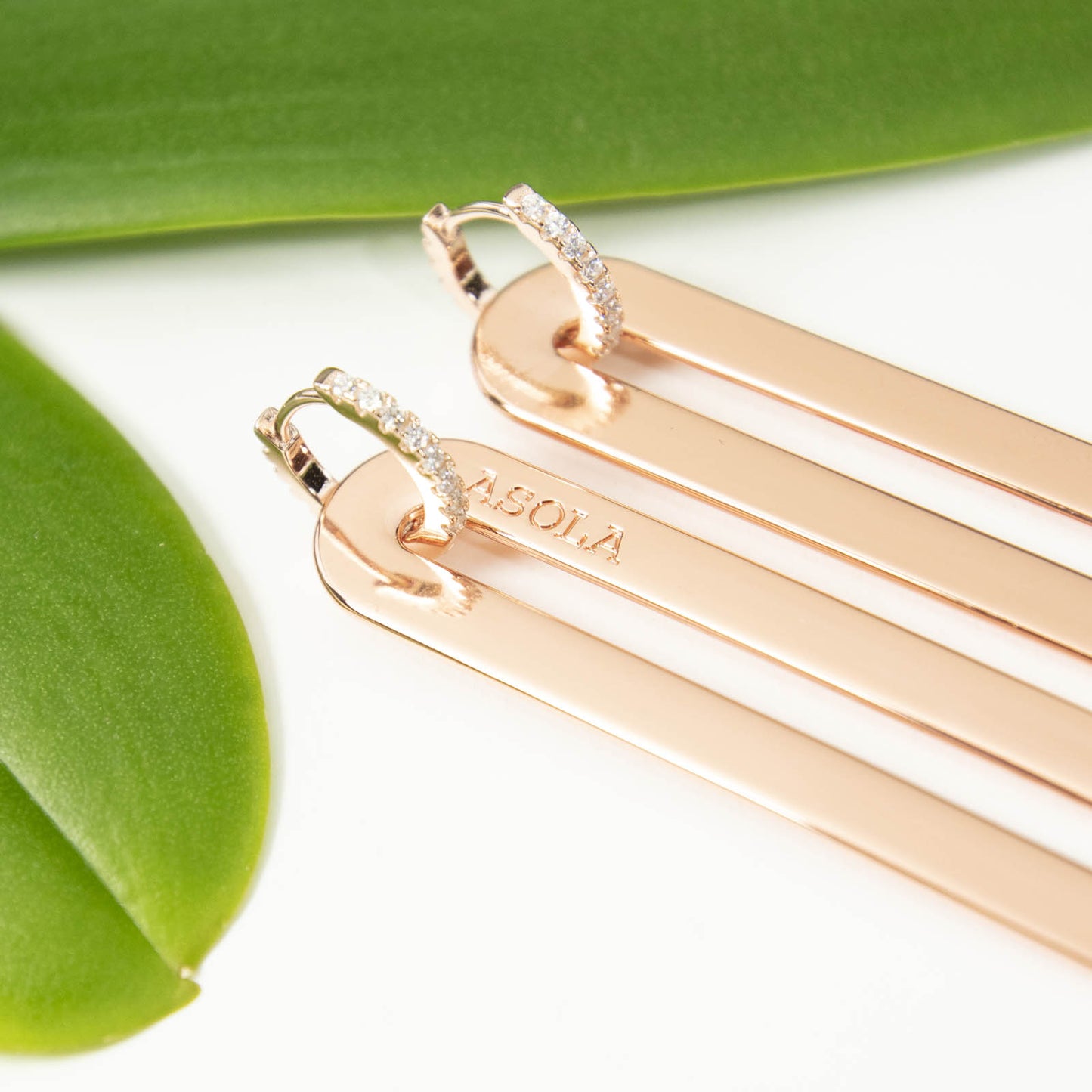 Rose Gold Buttonhole Earrings