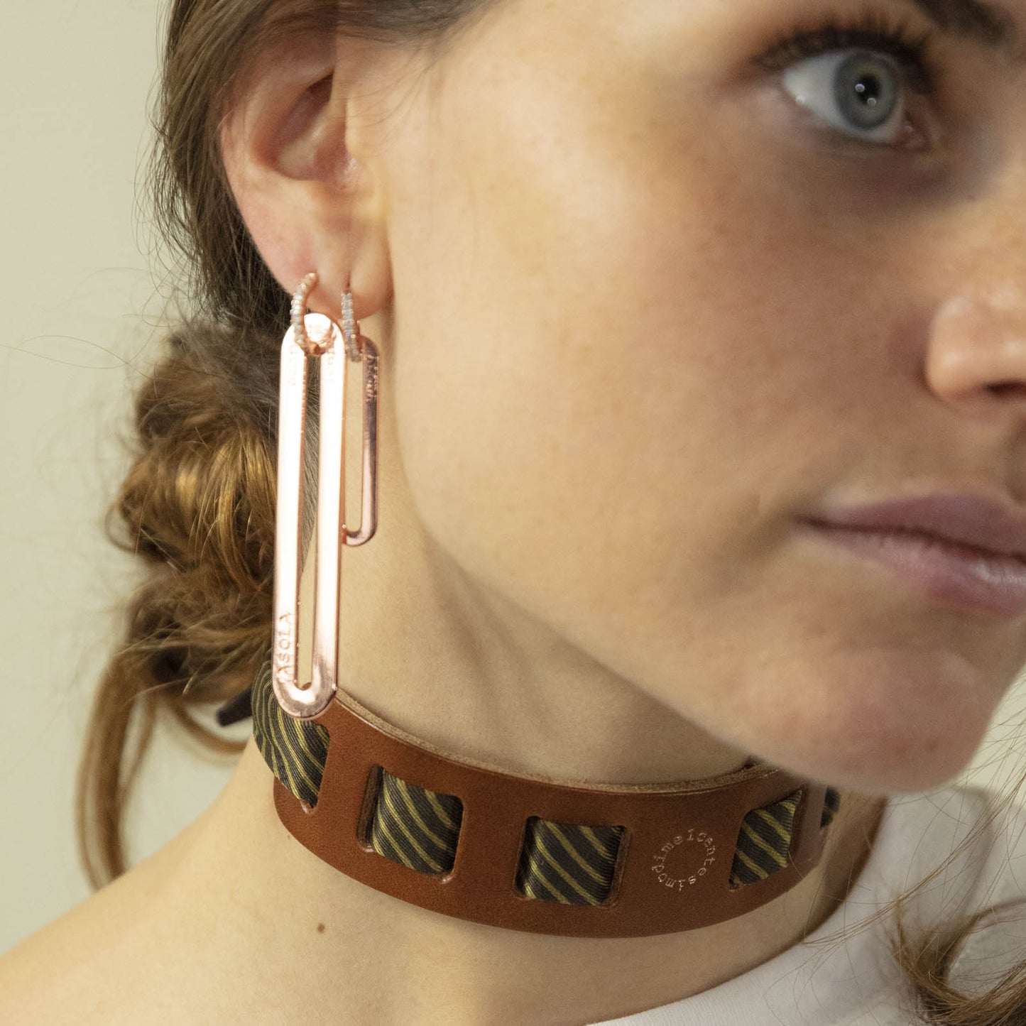 Rose Gold Buttonhole Earrings